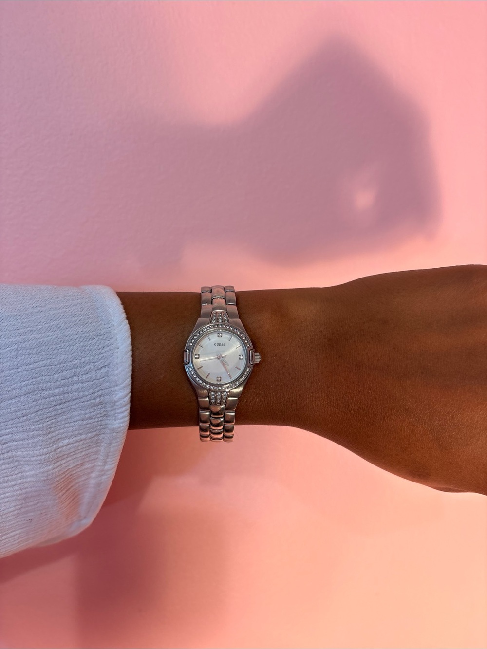 Guess Silver rhinestone watch